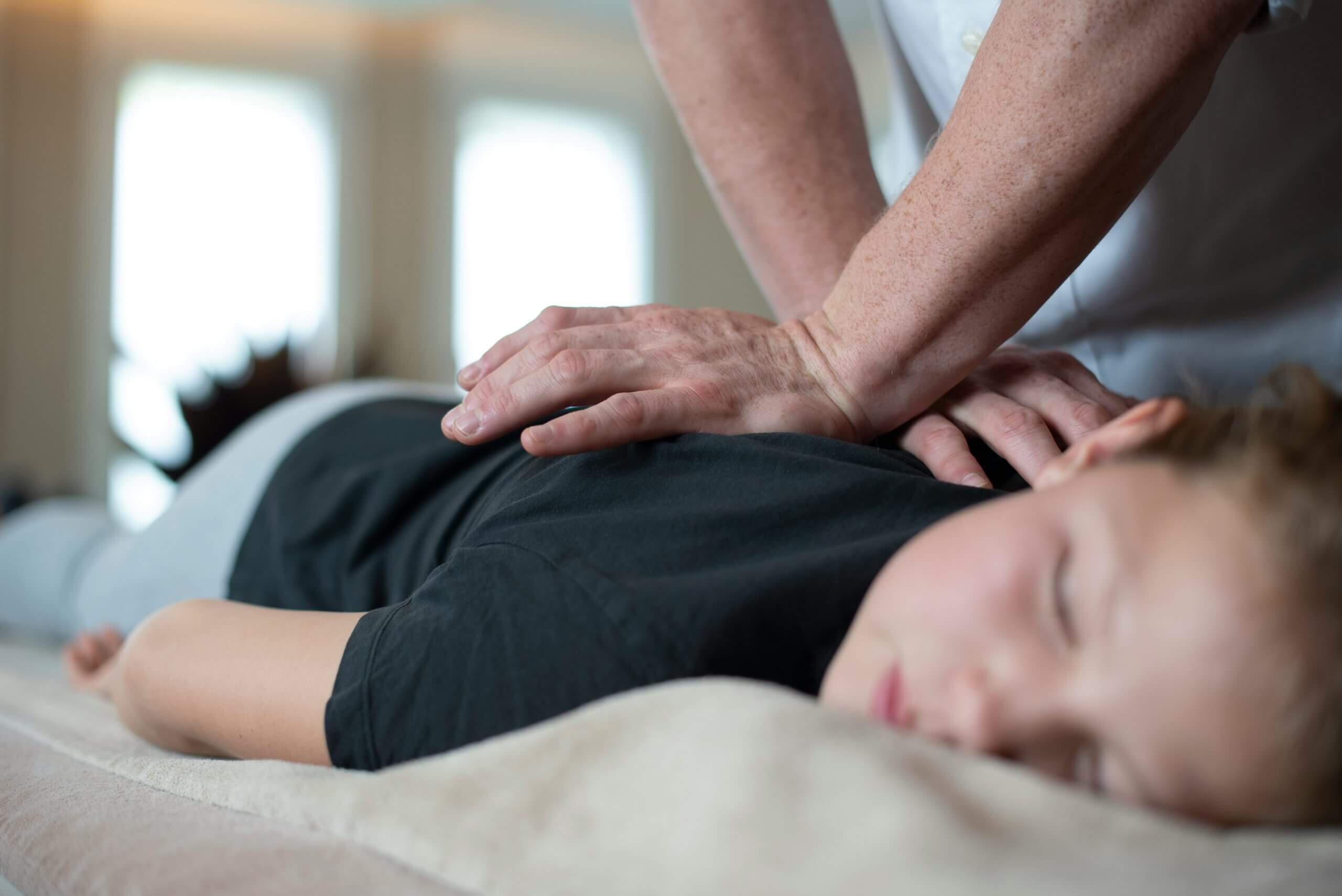 Child receiving children's osteopathy in Milton at Osteo Difference clinic.
